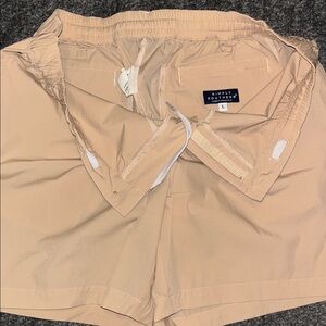Simply Southern Men's Beige Elastic-Waist Athletic Shorts